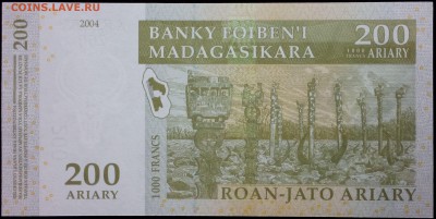 Мадагаскар 200 ариари 2004 unc до 17.07.17. 22:00 мск - 1