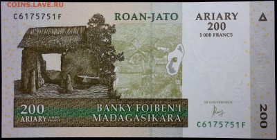 Мадагаскар 200 ариари 2004 unc до 17.07.17. 22:00 мск - 2