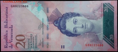 Венесуэла 20 боливаров 2011 unc до 17.07.17. 22:00 мск - 2