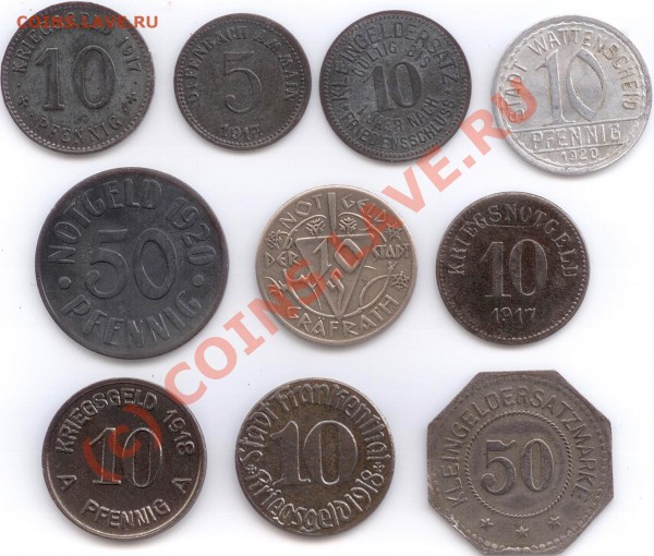 Разменная монета немецких городов 1917-1920 гг. - KGR1.1