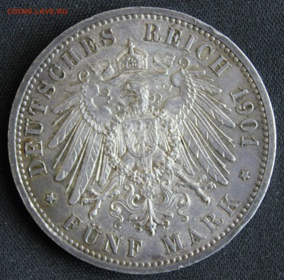 С 1 РУБ. ПРУССИЯ 5 марк 1901г. 200-лет ДИНАСТИИ UNC до 18.07 - IMG_7484.JPG