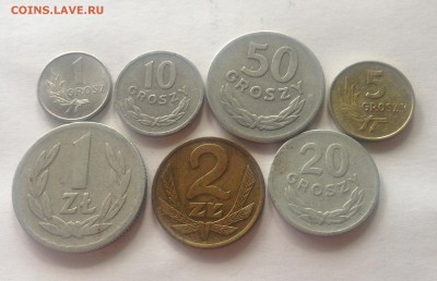 Польша - 7 монет (1949 - 1976г.) , до 20.07.17г. - польша