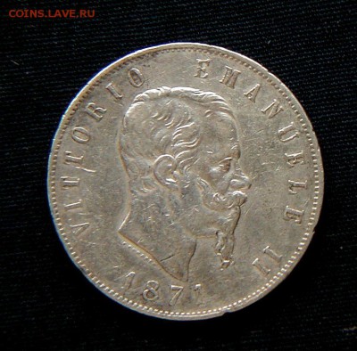 Италия 5 лир 1871 Франция 5 франков 1876 - italy 5 lire 1871