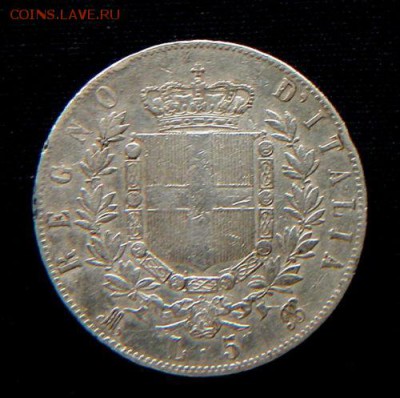 Италия 5 лир 1871 Франция 5 франков 1876 - italy 5 lire 1871-1