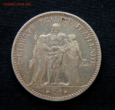 Италия 5 лир 1871 Франция 5 франков 1876 - FRANCE  5 FRANCS 1876