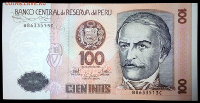 Перу 100 инти 1987 unc до 22.07.17. 22:00 мск - 2