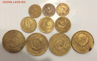 1, 2,5 копеек 1928-1957 10 штук до 16.07.2017 21:00 - 1928