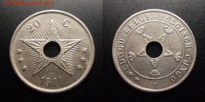 МОНЕТЫ МИРА 07-17 - Бельгийское Конго – 20 сантимов (1911)