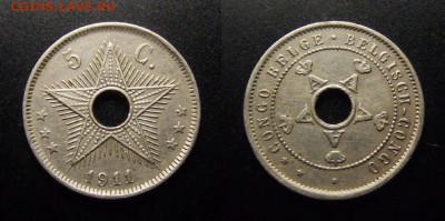 МОНЕТЫ МИРА 07-17 - Бельгийское Конго – 5 сантимов (1911)