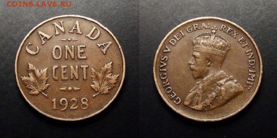 МОНЕТЫ МИРА 07-17 - Канада – 1 цент (1928) «Георг V»