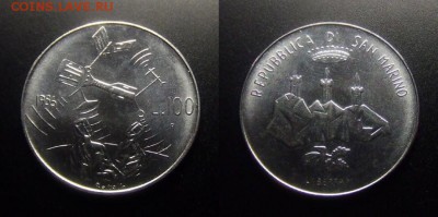 МОНЕТЫ МИРА 07-17 - Сан-Марино – 100 лир (1986) «Космическая связь»