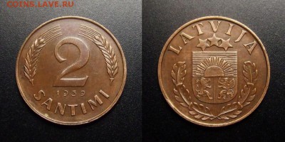 МОНЕТЫ МИРА 07-17 - Латвия – 2 сантима (1939) бронза