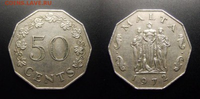 МОНЕТЫ МИРА 07-17 - Мальта – 50 центов (1972)