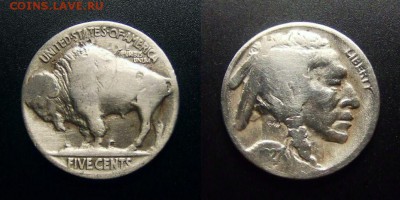 МОНЕТЫ МИРА 07-17 - США – 5 центов (1927) «Бизон; индеец»