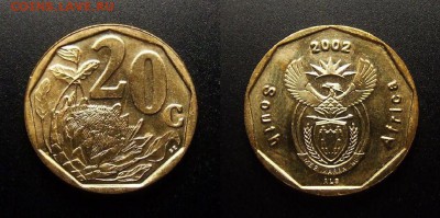 МОНЕТЫ МИРА 07-17 - ЮАР – 20 центов (2002) «Протея; South Africa»