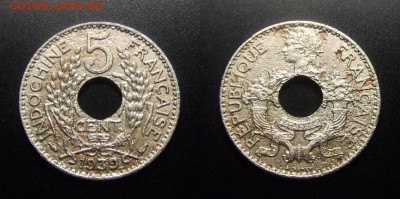МОНЕТЫ МИРА 07-17 - Франц. Индокитай – 5 центов (1939)