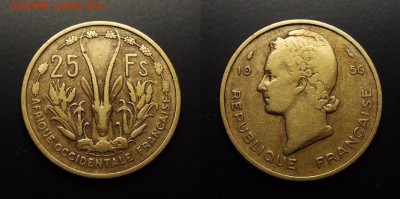 МОНЕТЫ МИРА 07-17 - Франц. Западная Африка – 25 франков (1956) «Газель»