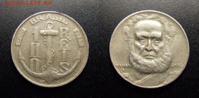 МОНЕТЫ МИРА 07-17 - Бразилия – 100 рейс (1937) «Якорь; Адмирал М. Тамандаре»
