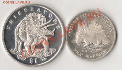 1 дол. С Леоне (Трицератопс),50 тенге Каз-н дикобраз + бонус - TriceratDikobraz2