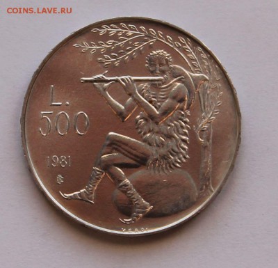 Сан-Марино 500 лир 1981. Пастух. СЕРЕБРО. ТИРАЖ - 78 876 - 3