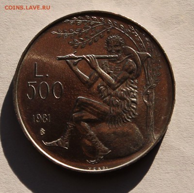 Сан-Марино 500 лир 1981. Пастух. СЕРЕБРО. ТИРАЖ - 78 876 - 1