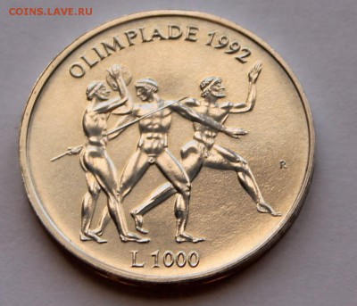 Сан Марино 1000 лир 1992. ОЛИМПИАДА. СЕРЕБРО. ТИРАЖ-26 000 - 4