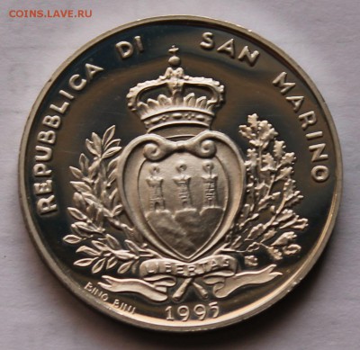 Сан Марино 1000 лир 1995. Олимпиада СЕРЕБРО. ТИРАЖ - 50 000 - 11 (2)