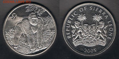 Сьерра-Леоне 1$ 2005 "Горилла" до 24.07.17 22:00 МСК - SL_KM#321