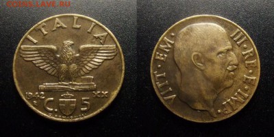 МОНЕТЫ МИРА 07-17 - Италия - 5 чентезимо (1942)