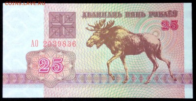 Беларусь 25 рублей 1992 unc до 25.07.17. 22:00 мск - 1