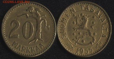 Финляндия 20 марка 1955 до 22:00мск 28.07.17 - Финляндия 20 марка 1955