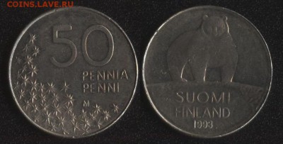Финляндия 50 пенни 1993 МИШКА до 22:00мск 28.07.17 - Финляндия 50 пенни 1993 МИШКА