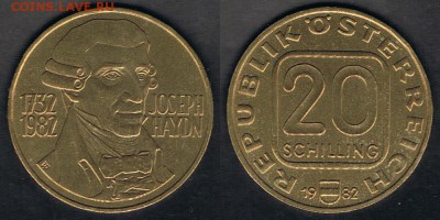 Австрия 20 шиллингов 1982 "Франц Йозеф Гайдн" до 29.07.17 22 - Austria_KM#2955.1_1982_23072017