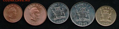 ЗАМБИЯ НАБОР 5 МОНЕТ 1992 UNC - 14 001