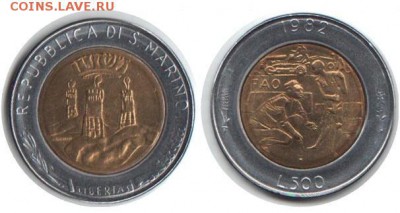 Биметалл!! Сан Марино 500 лир 1982 ФАО - post-25043-0-94836800-1424183865