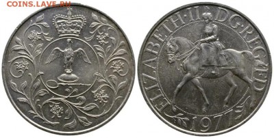 Крона Шайба Великобритания 25 пенсов 1977 25 лет правления - 3393555c1ee850e6bf9b86b9d792a043