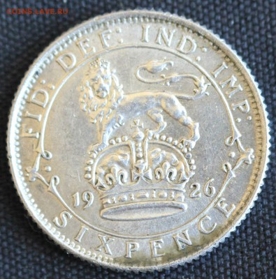 С 1 РУБ. БРИТАНИЯ 6 пенсов 1926г. ГЕОРГ-V до 2.08 в 22-00 - IMG_8058.JPG