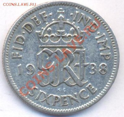 Ag Британия 6 пенсов. 1938 г. До 2.03.11 г. 20-00 МСК. - 6 пенсов 38