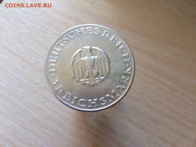 Веймар 3 марки 1929г  Лессинг до 3.08. 22-00 мск - 11