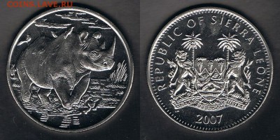 Сьерра-Леоне 1$ 2007 "Носорог" до 06.08.17 22:00 МСК - SL_KM#328_31072017