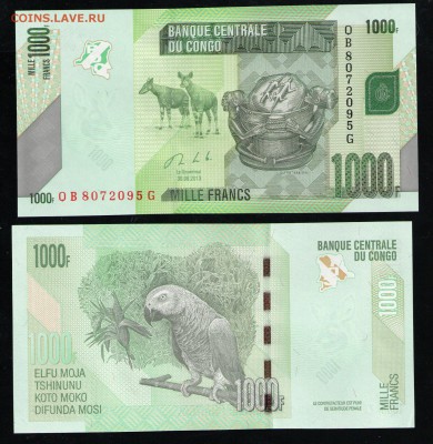 КОНГО 1000 ФРАНКОВ 2013 UNC - 28 001