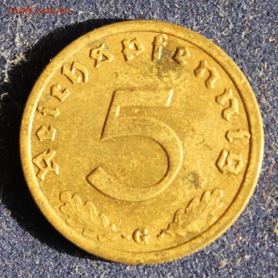С 1 РУБ. III-й РЕЙХ 5 пфеннигов  1938г."G" БРОНЗА  до 8.08 - IMG_6210.JPG