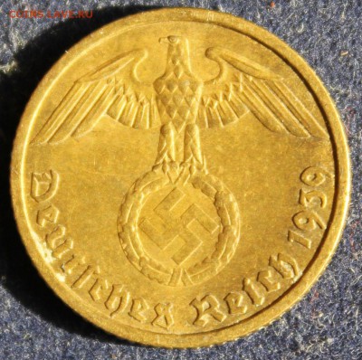 С 1 РУБ. III-й РЕЙХ 5 пфеннигов  1939г."F" БРОНЗА  до 8.08 - IMG_6213.JPG