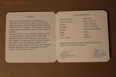 Армения 100 драм 2008 Мохноногий сыч до 3.08. - IMG_6830.JPG