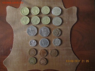 19 монет Великобритании 7 фунтов 80 пенсов, ниже курса - pounds-1