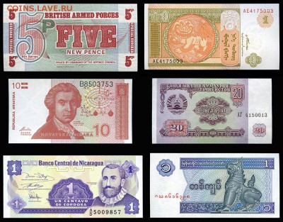 50 банкнот  из   50 стран - 6 __6 шт.