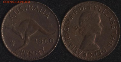 Австралия 1 пенни 1960 до 22:00мск 11.08.17 - Австралия 1 пенни 1960