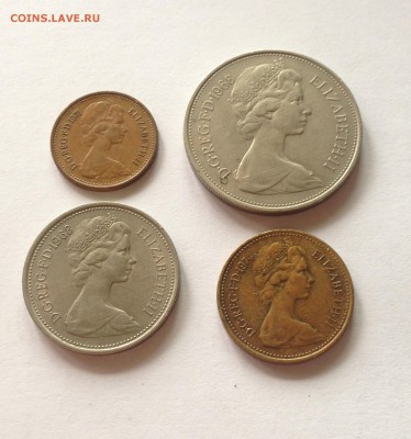 Великобритания - 4 монеты  (1968-1974г.) , до 11.08.17г. - великобритания