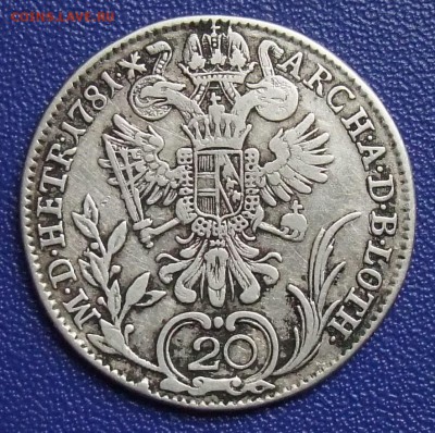 Австрийская Империя. 20 крейцеров 1781 В. До 10.08.17, 21:30 - 8-20a