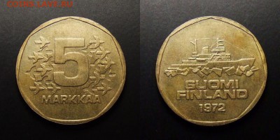 МОНЕТЫ МИРА 07-17 - Финляндия – 5 марок (1972) «Ледокол» (тип №1)